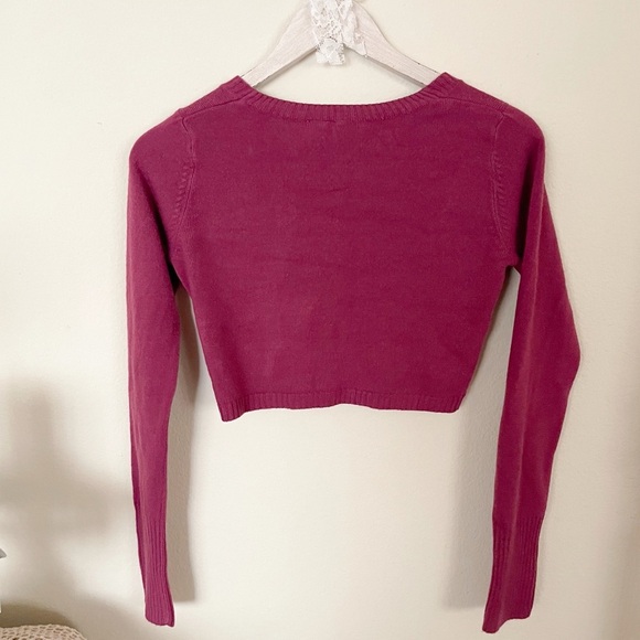 H&M Crop Purple Pink Long Sleeves Layering Top / Jacket - Picture 6 of 11